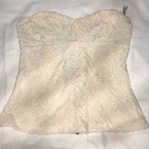 Strapless Floral Lace Top